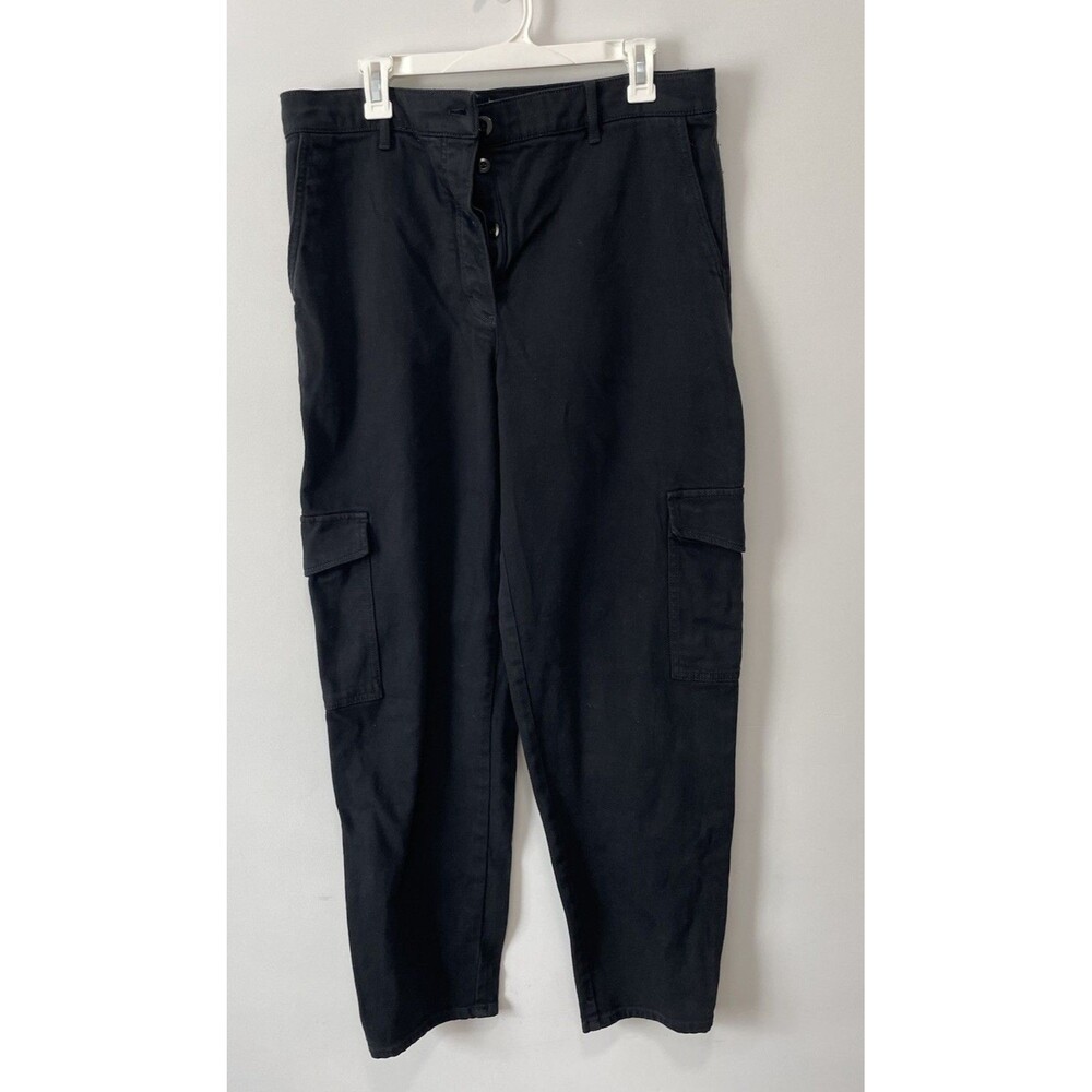 Wilfred Free Modern Cargo Pants High Rise Black Tapered Size 14 90s Grunge Emo
